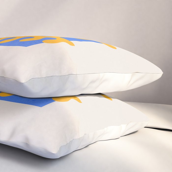 Royal Blue & Supernova: Matisse Paper Leaf Cutouts 02 Pillow Sham Gallery Image 3