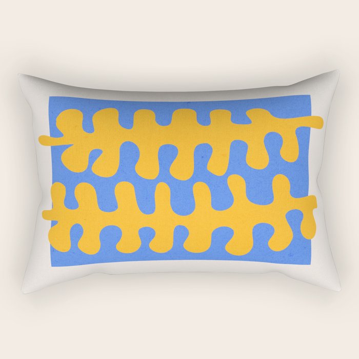 Royal Blue & Supernova: Matisse Paper Leaf Cutouts 02 Rectangular Pillow Gallery Image 2