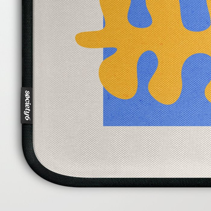 Royal Blue & Supernova: Matisse Paper Leaf Cutouts 02 Laptop Sleeve Gallery Image 3
