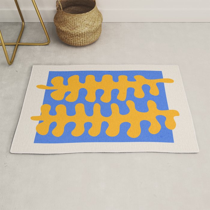 Royal Blue & Supernova: Matisse Paper Leaf Cutouts 02 Rug Gallery Image 1