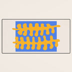 Royal Blue & Supernova: Matisse Paper Leaf Cutouts 02 Desk Mat Gallery Image 3