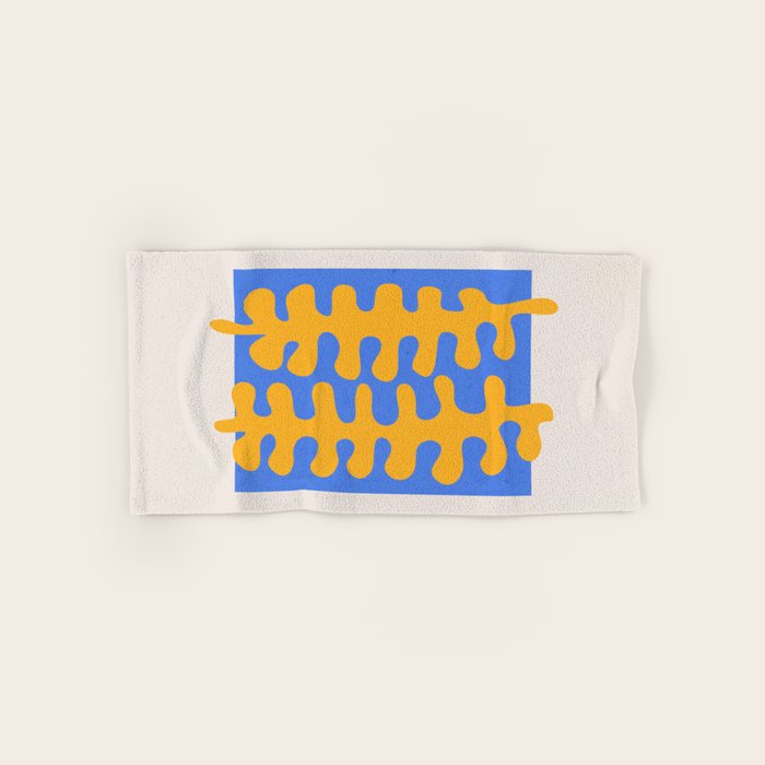Royal Blue & Supernova: Matisse Paper Leaf Cutouts 02 Bath Towel Gallery Image 1