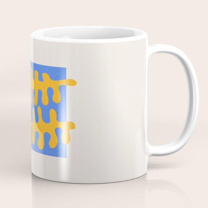 Royal Blue & Supernova: Matisse Paper Leaf Cutouts 02 Coffee Mug Gallery Image 1