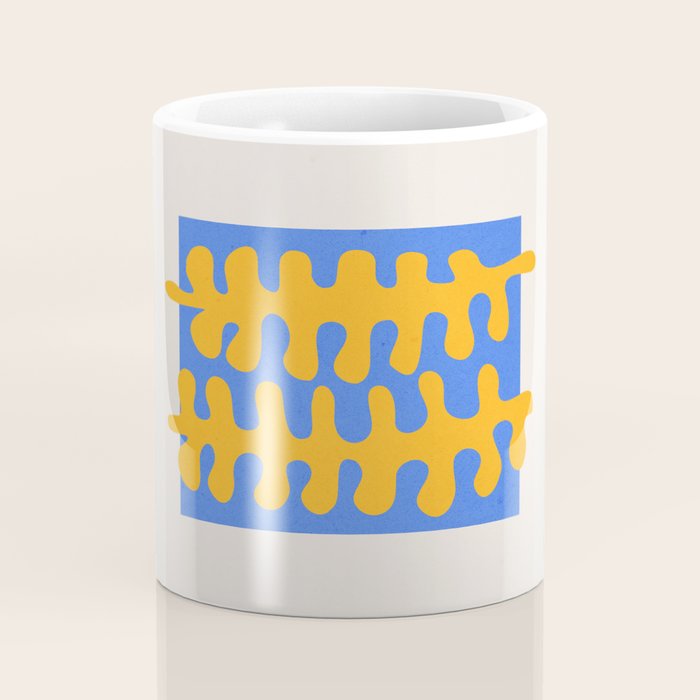 Royal Blue & Supernova: Matisse Paper Leaf Cutouts 02 Coffee Mug Gallery Image 4