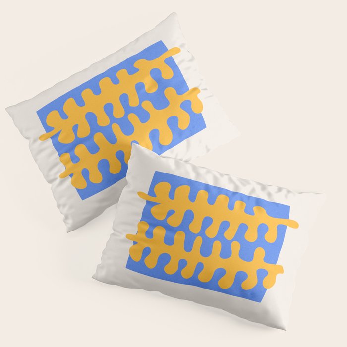 Royal Blue & Supernova: Matisse Paper Leaf Cutouts 02 Pillow Sham Gallery Image 1