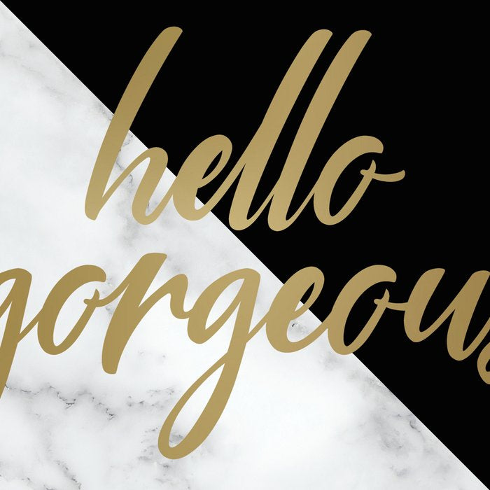 Hello Gorgeous, Meme, Marble and Black Coffee Mug Gallery Image 2