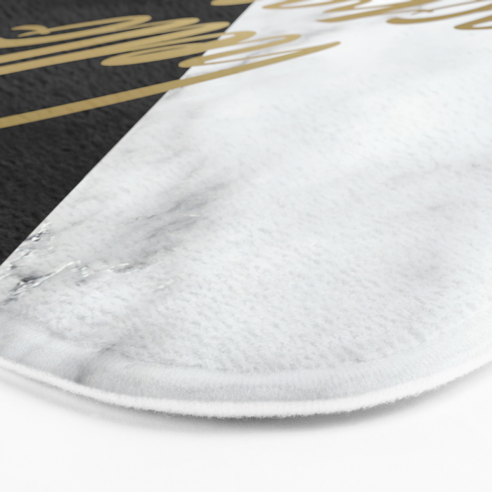 Hello Gorgeous, Meme, Marble and Black Bath Mat Gallery Image 3