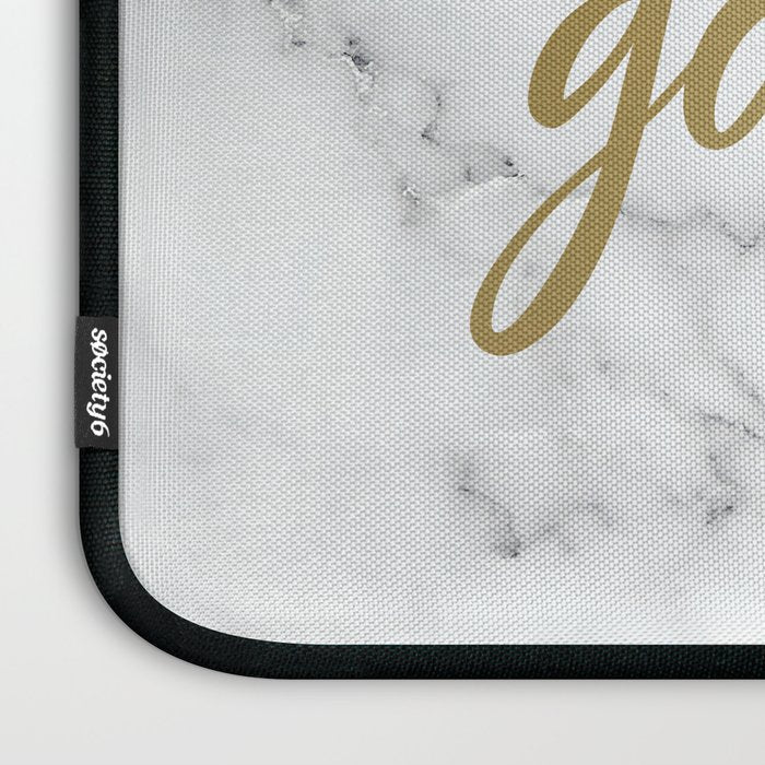 Hello Gorgeous, Meme, Marble and Black Laptop Sleeve Gallery Image 3