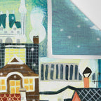 London city lights in the snow Wall Tapestry Gallery Image 3