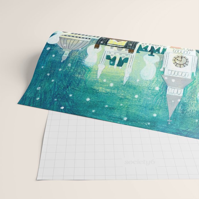 London city lights in the snow Wrapping Paper Gallery Image 2