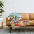 London city lights in the snow Throw Blanket Gallery Image 1
