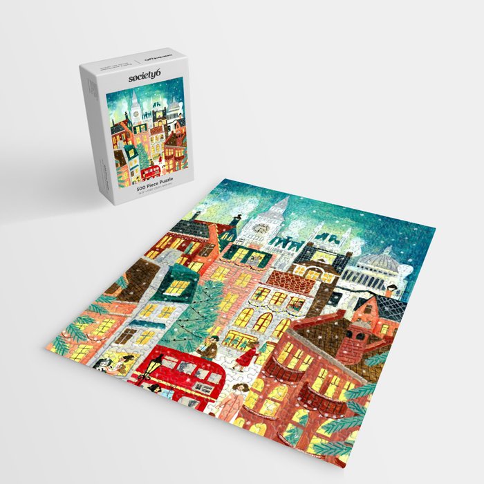 London city lights in the snow Jigsaw Puzzle Gallery Image 2