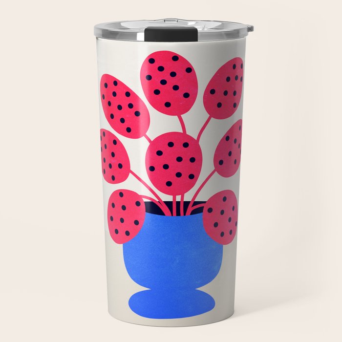 Blueberry Vase & French Fuchsia Leaves: Vases & Stuff 03 Travel Mug Gallery Image 1