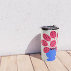 Blueberry Vase & French Fuchsia Leaves: Vases & Stuff 03 Travel Mug Gallery Image 4