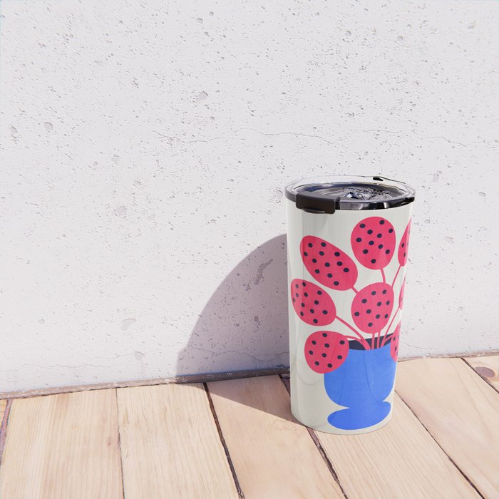 Blueberry Vase & French Fuchsia Leaves: Vases & Stuff 03 Travel Mug Gallery Image 4