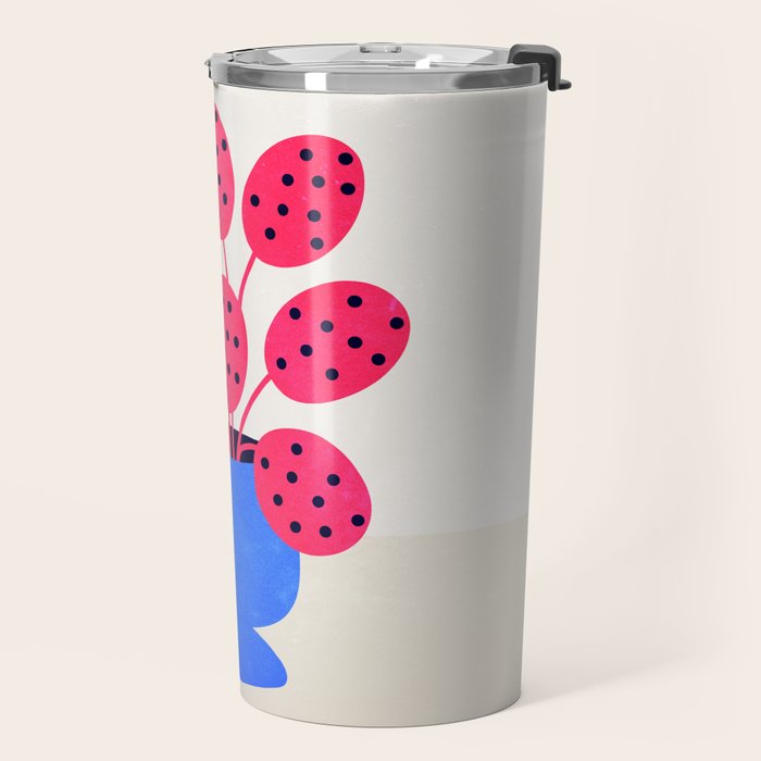 Blueberry Vase & French Fuchsia Leaves: Vases & Stuff 03 Travel Mug Gallery Image 2