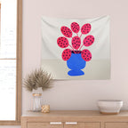 Blueberry Vase & French Fuchsia Leaves: Vases & Stuff 03 Wall Tapestry Gallery Image 2