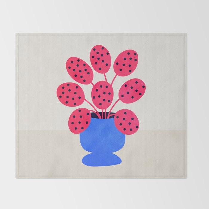 Blueberry Vase & French Fuchsia Leaves: Vases & Stuff 03 Throw Blanket Gallery Image 2