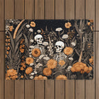 Bones and Blooms Skeleton Art Outdoor Rug Gallery Image 1