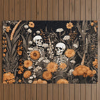 Bones and Blooms Skeleton Art Outdoor Rug Gallery Image 2