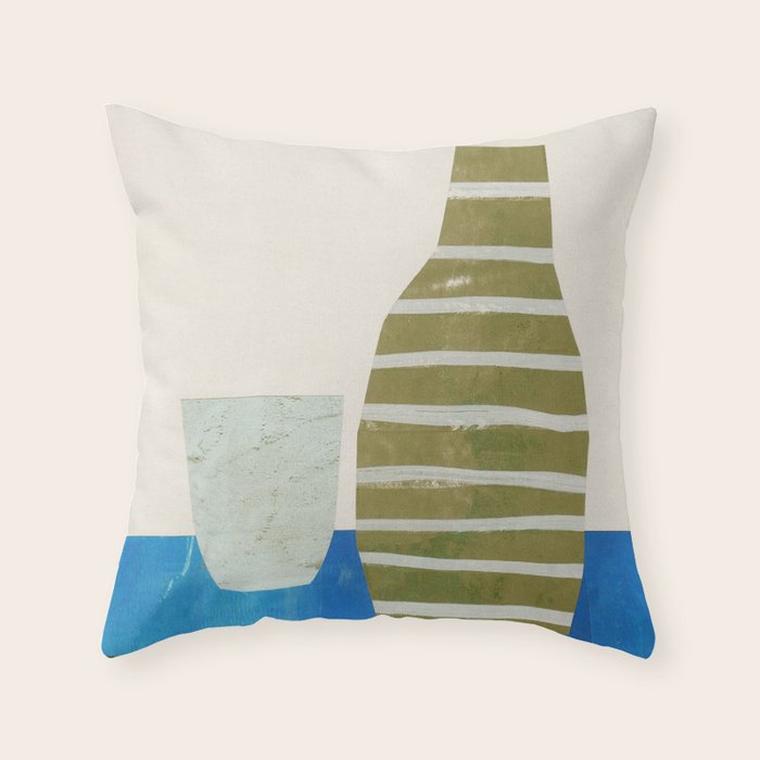 Everyday Simplicity - Vessel and Glass Throw Pillow Gallery Image 1