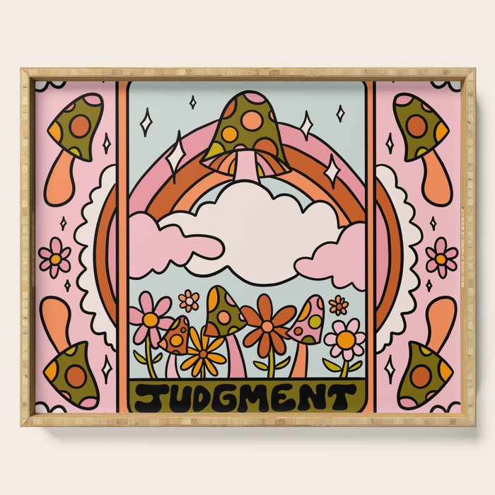 20. Judgment Tarot Mushroom Serving Tray Gallery Image 1