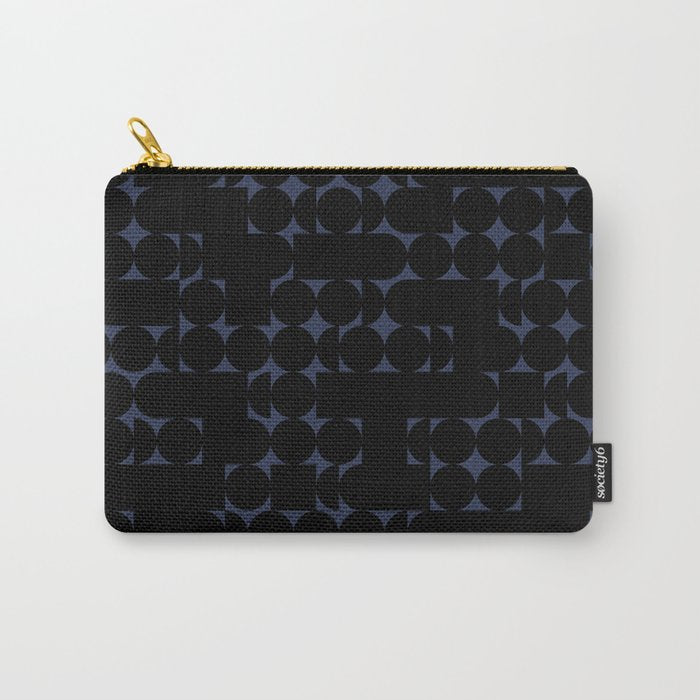 Midcentury modern geometric 01 black Carry All Pouch Gallery Image 1
