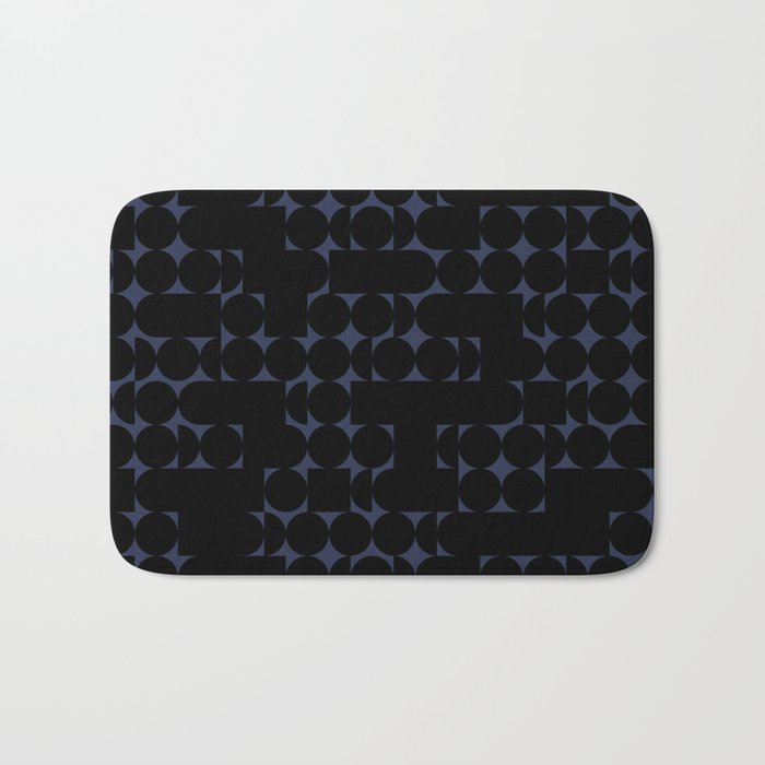 Midcentury modern geometric 01 black Bath Mat Gallery Image 1