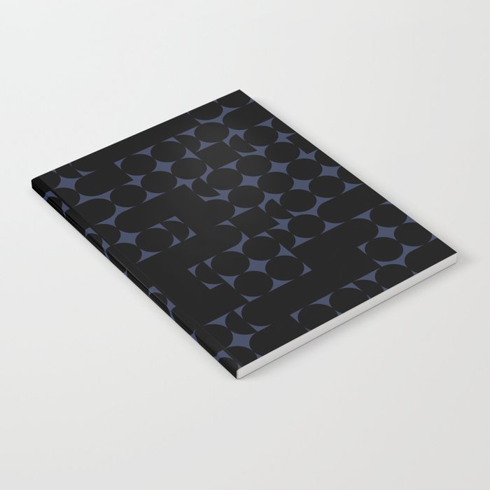Midcentury modern geometric 01 black Notebook Gallery Image 2