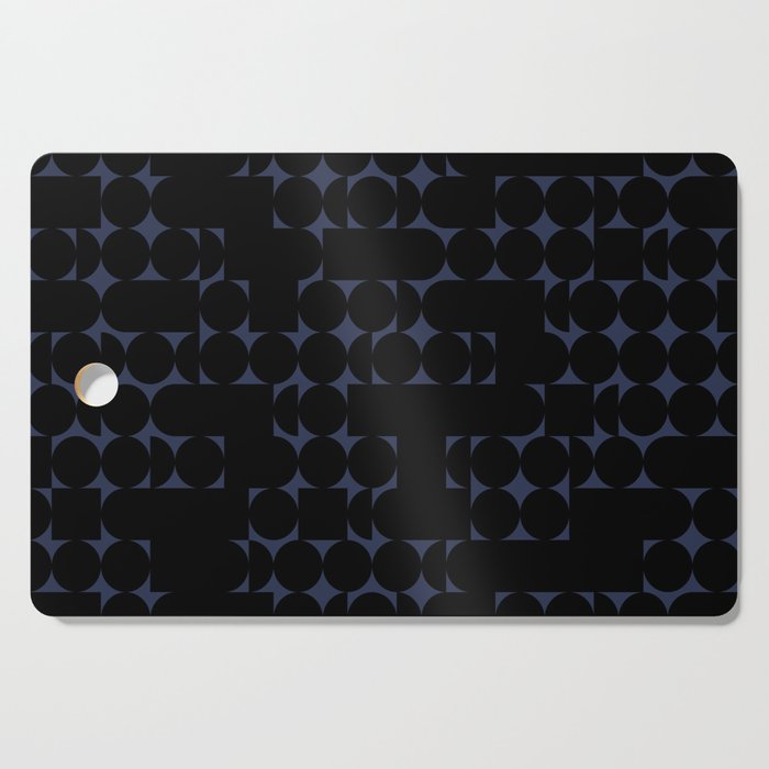 Midcentury modern geometric 01 black Cutting Board Gallery Image 1