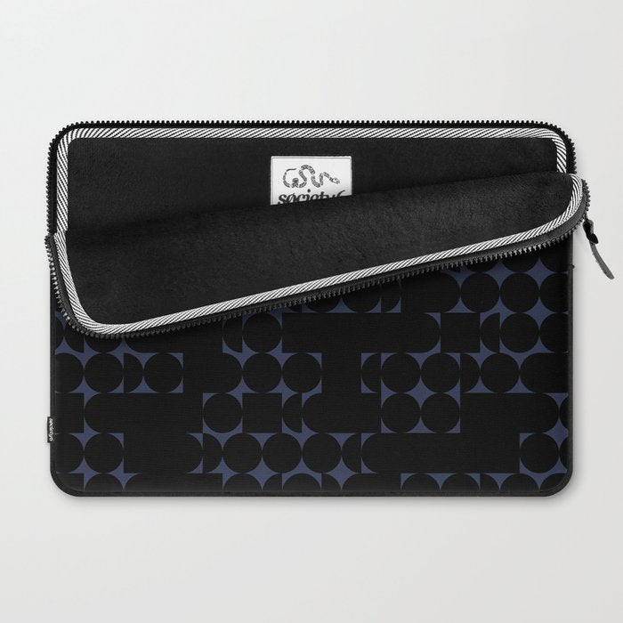 Midcentury modern geometric 01 black Laptop Sleeve Gallery Image 2