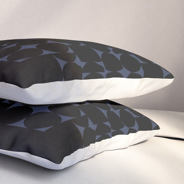 Midcentury modern geometric 01 black Pillow Sham Gallery Image 3