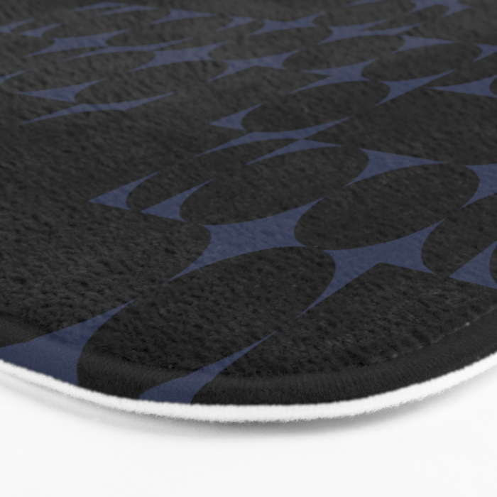 Midcentury modern geometric 01 black Bath Mat Gallery Image 3