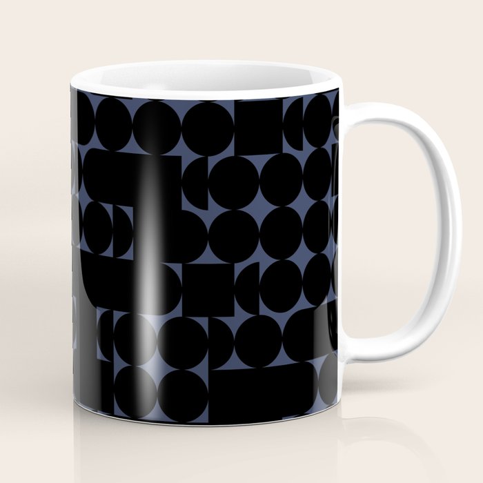Midcentury modern geometric 01 black Coffee Mug Gallery Image 1