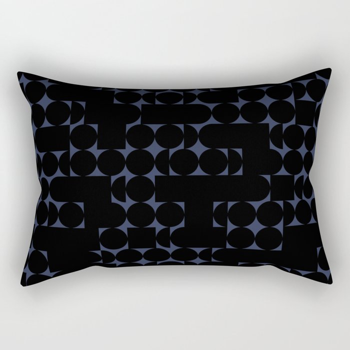 Midcentury modern geometric 01 black Rectangular Pillow Gallery Image 2