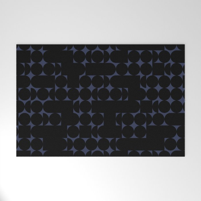 Midcentury modern geometric 01 black Welcome Mat Gallery Image 1
