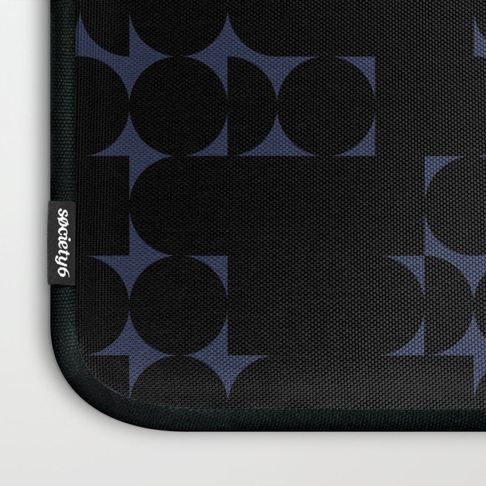 Midcentury modern geometric 01 black Laptop Sleeve Gallery Image 3