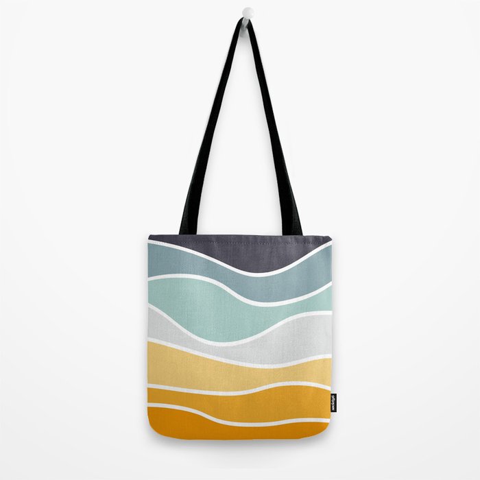 Colorful summery retro style waves Tote Bag Gallery Image 2