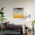 Colorful summery retro style waves Wood Wall Art Gallery Image 2