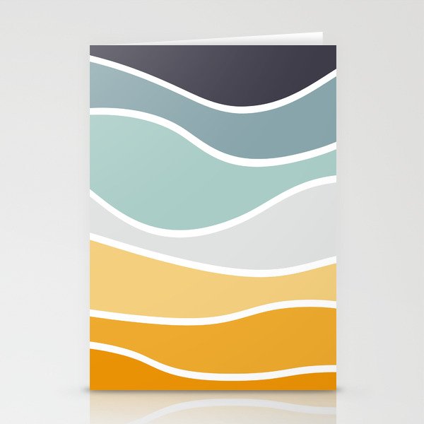 Colorful summery retro style waves Stationery Card Gallery Image 2