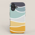 Colorful summery retro style waves iPhone Case Gallery Image 1