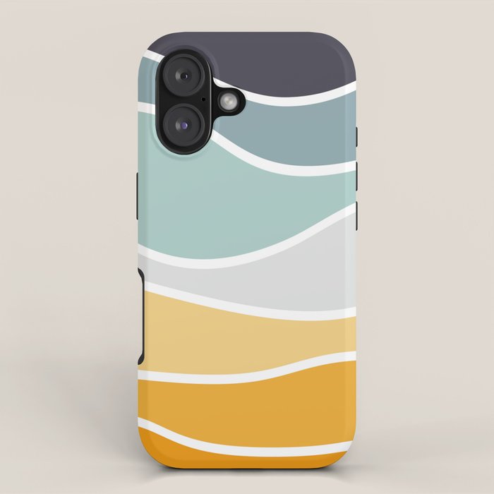 Colorful summery retro style waves iPhone Case Gallery Image 1