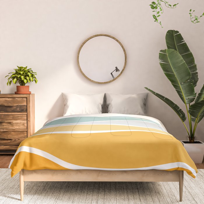 Colorful summery retro style waves Comforter Gallery Image 3