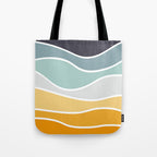 Colorful summery retro style waves Tote Bag Gallery Image 1