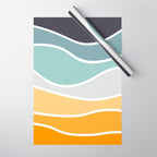 Colorful summery retro style waves Wrapping Paper Gallery Image 1