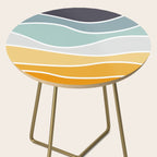 Colorful summery retro style waves Side Table Gallery Image 2