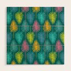 Bright Tropical Botanical Pattern Wood Wall Art Gallery Image 1
