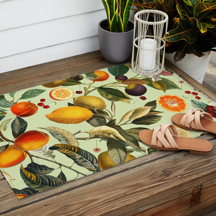 Vintage Fruit Pattern XIII Outdoor Rug Gallery Image 2