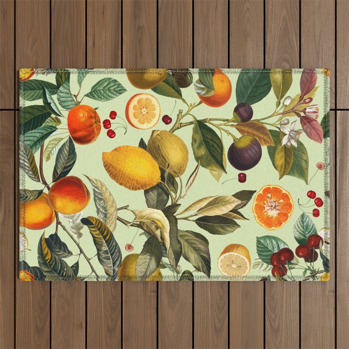Vintage Fruit Pattern XIII Outdoor Rug Gallery Image 1