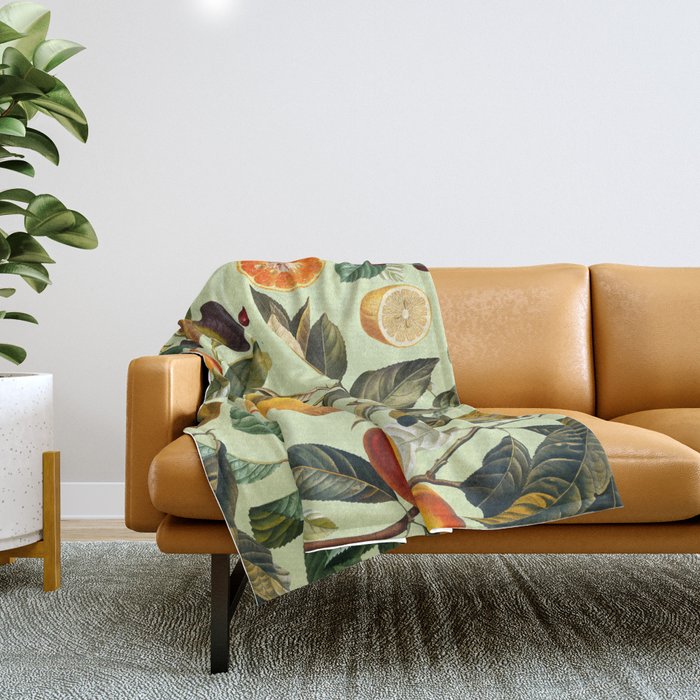 Vintage Fruit Pattern XIII Throw Blanket Gallery Image 1